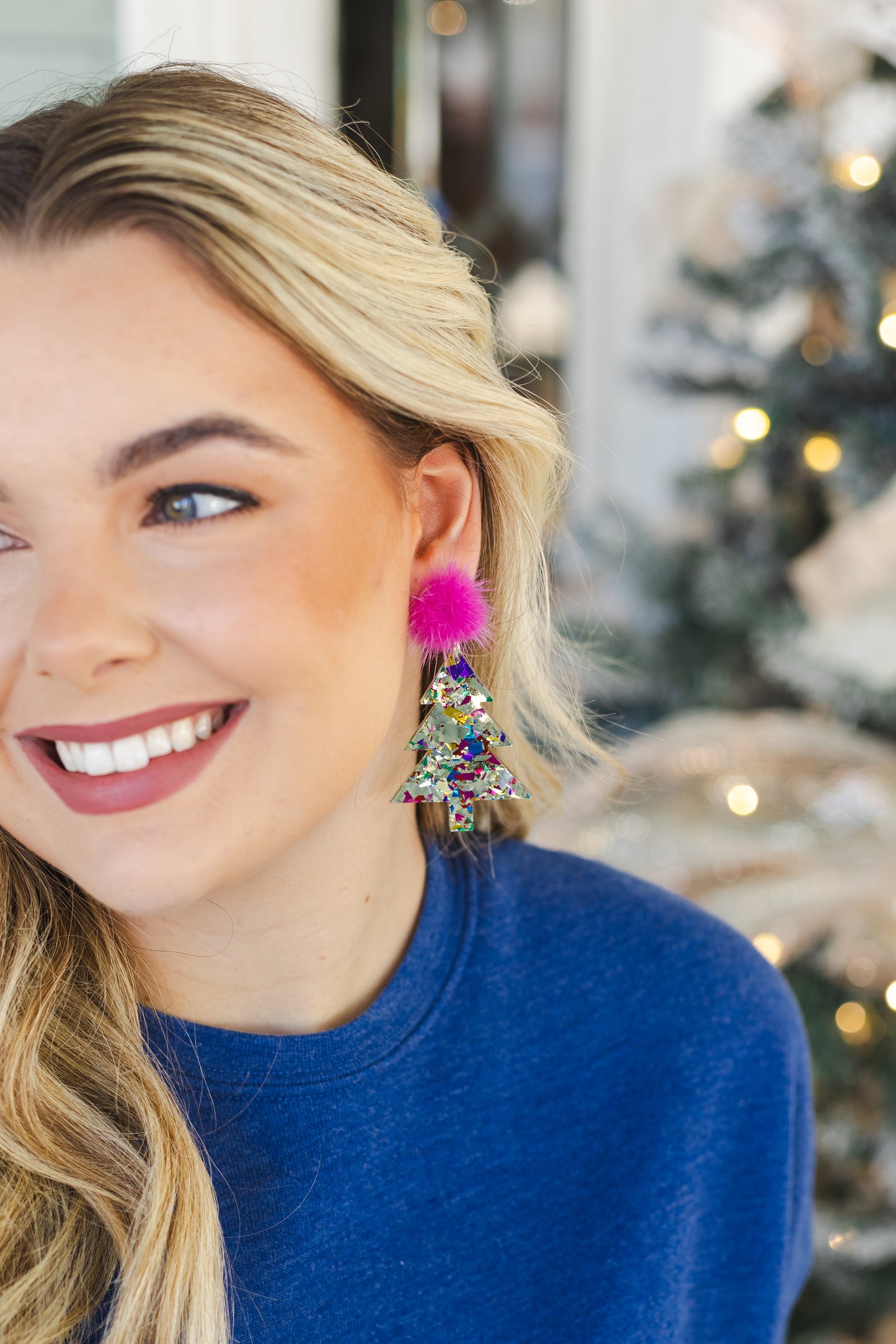 Glitter Tree Earrings