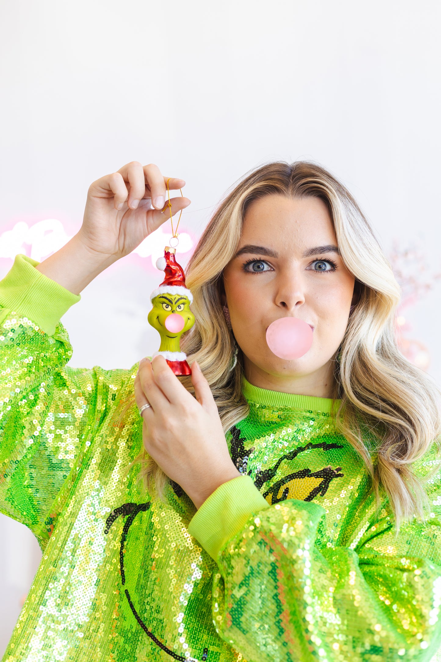 Queen of Sparkles Green Grinch Sequin Sweatshirt
