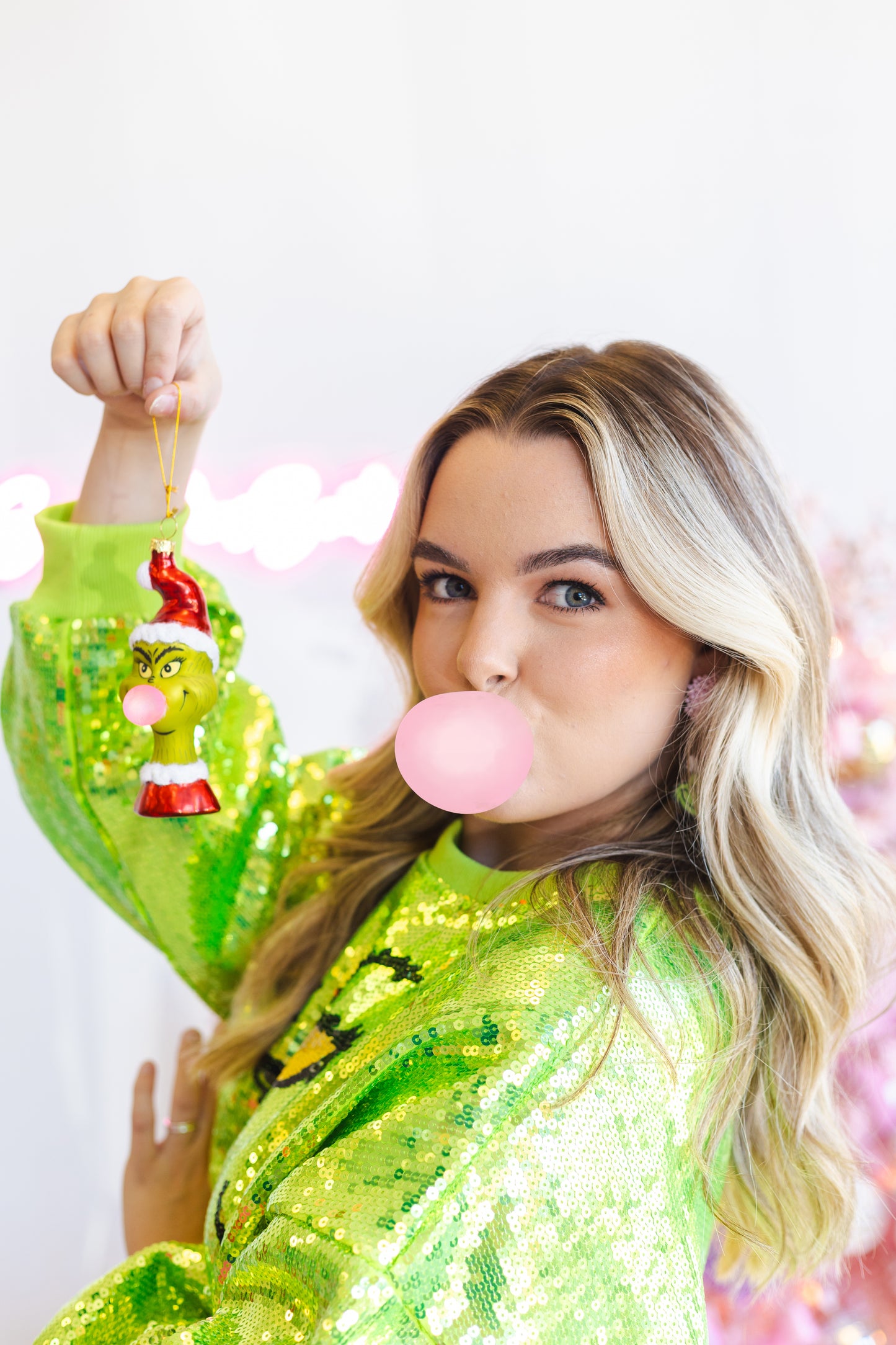 Bubblegum Grinch Ornament