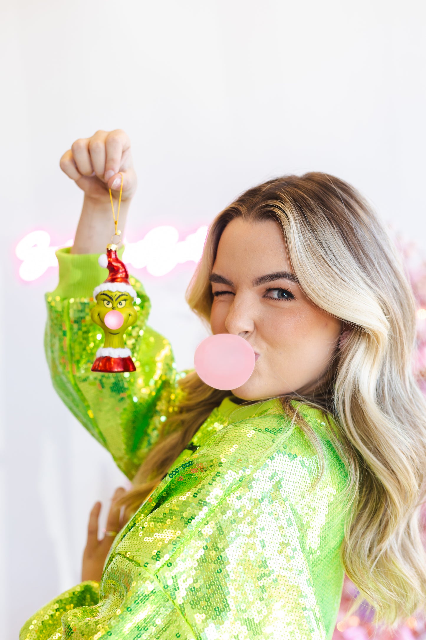 Bubblegum Grinch Ornament