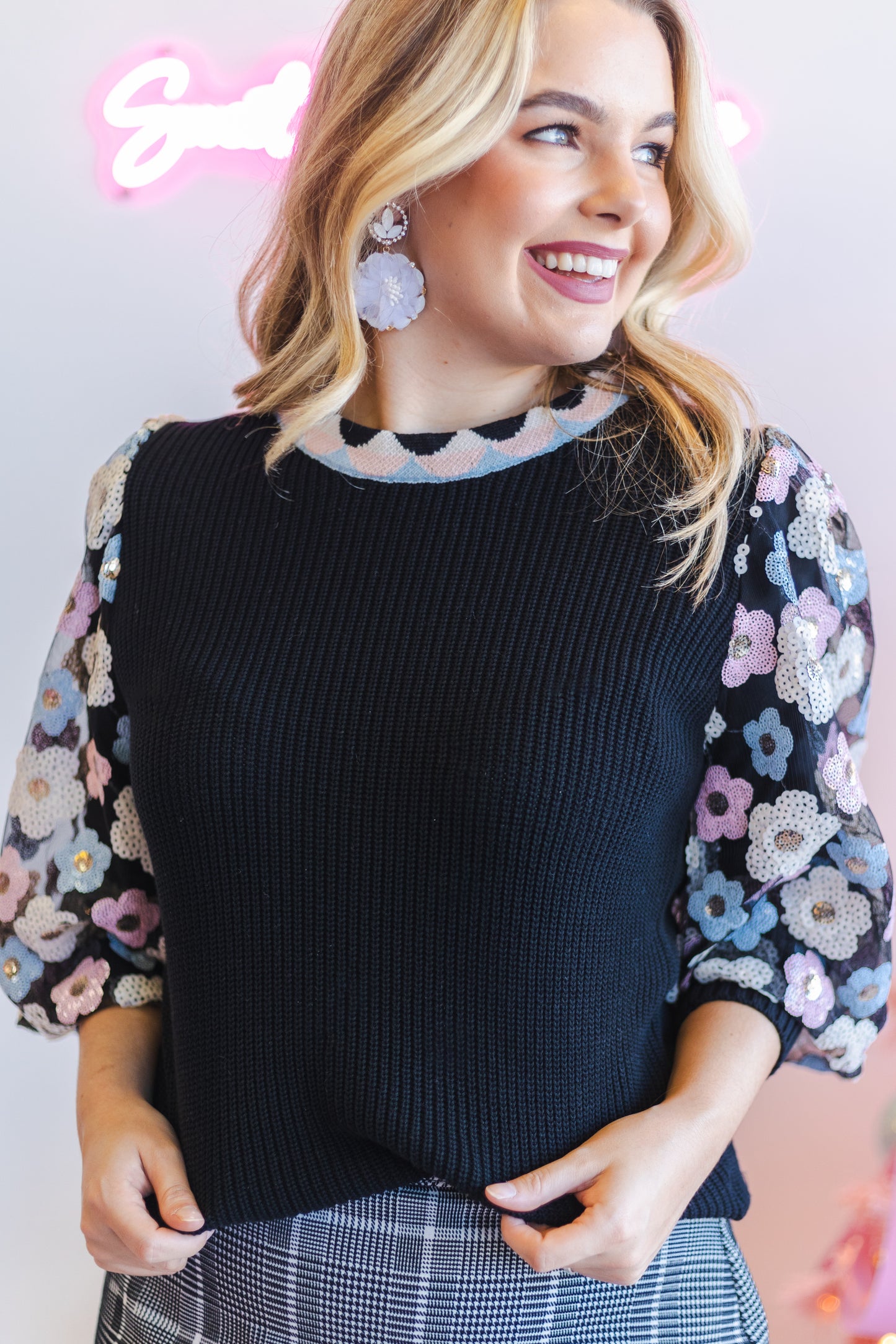 Flirty Floral Sweater