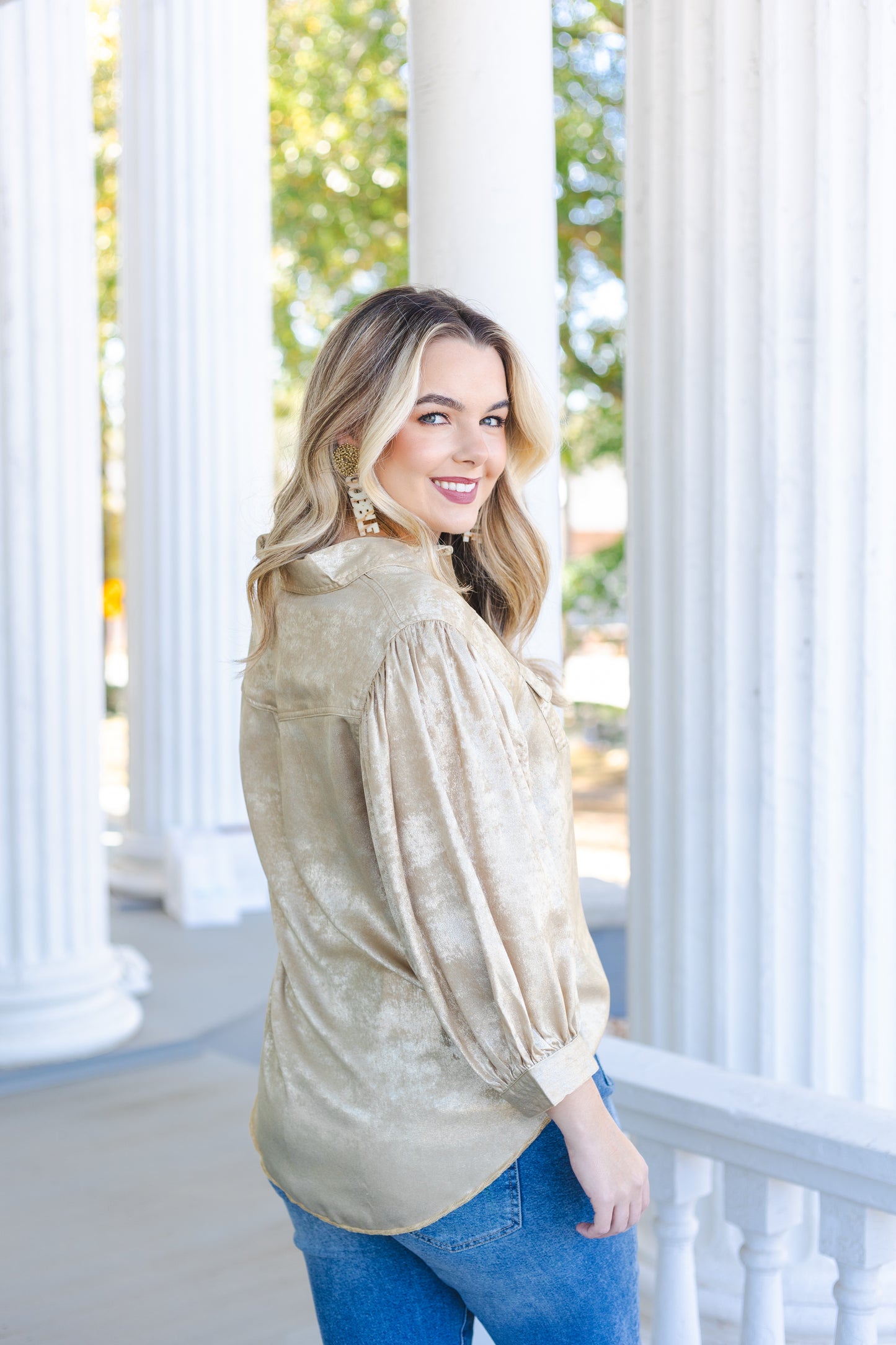 Ivy Jane Grateful Gold Button-down