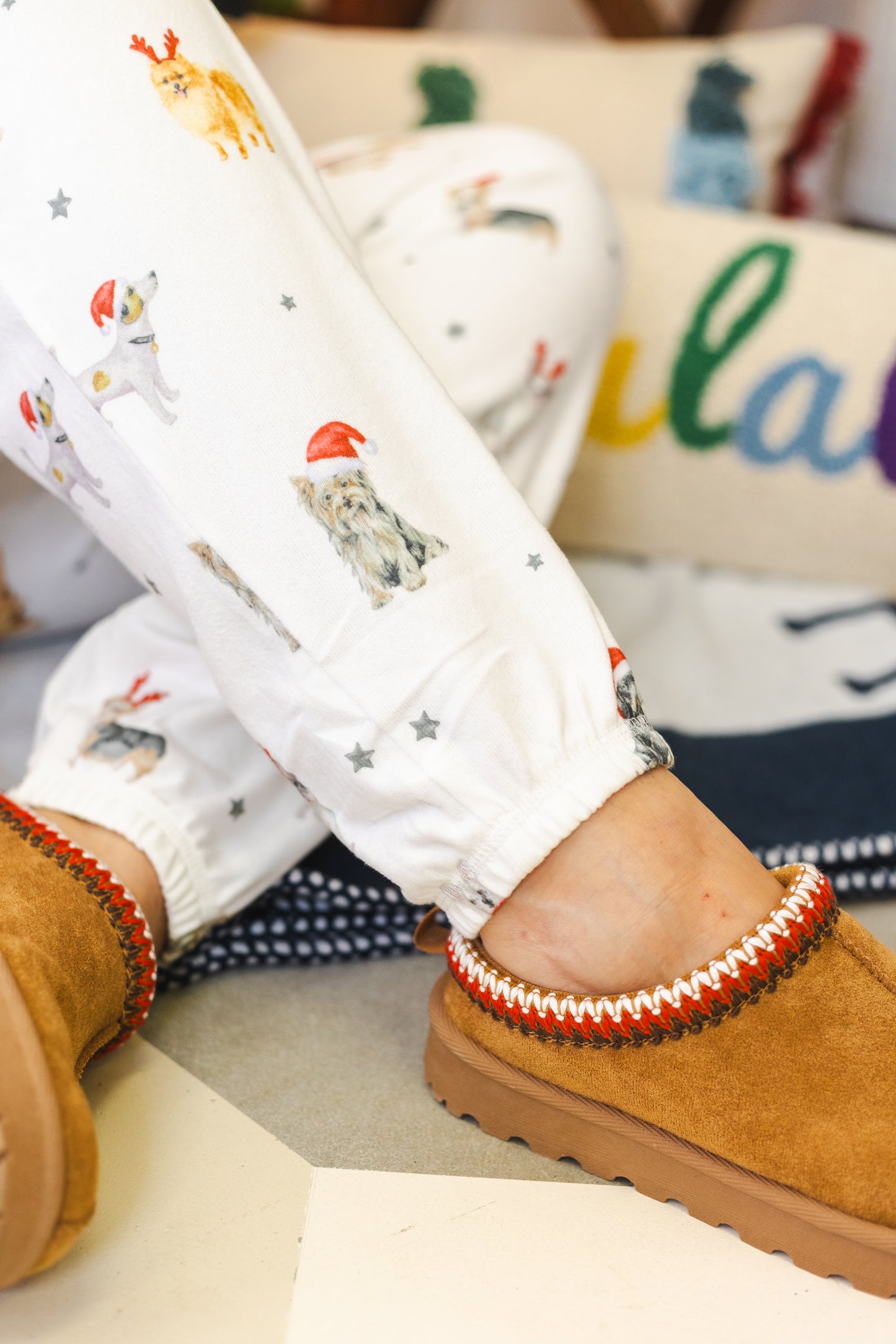 Dog Print Christmas Pajama Set