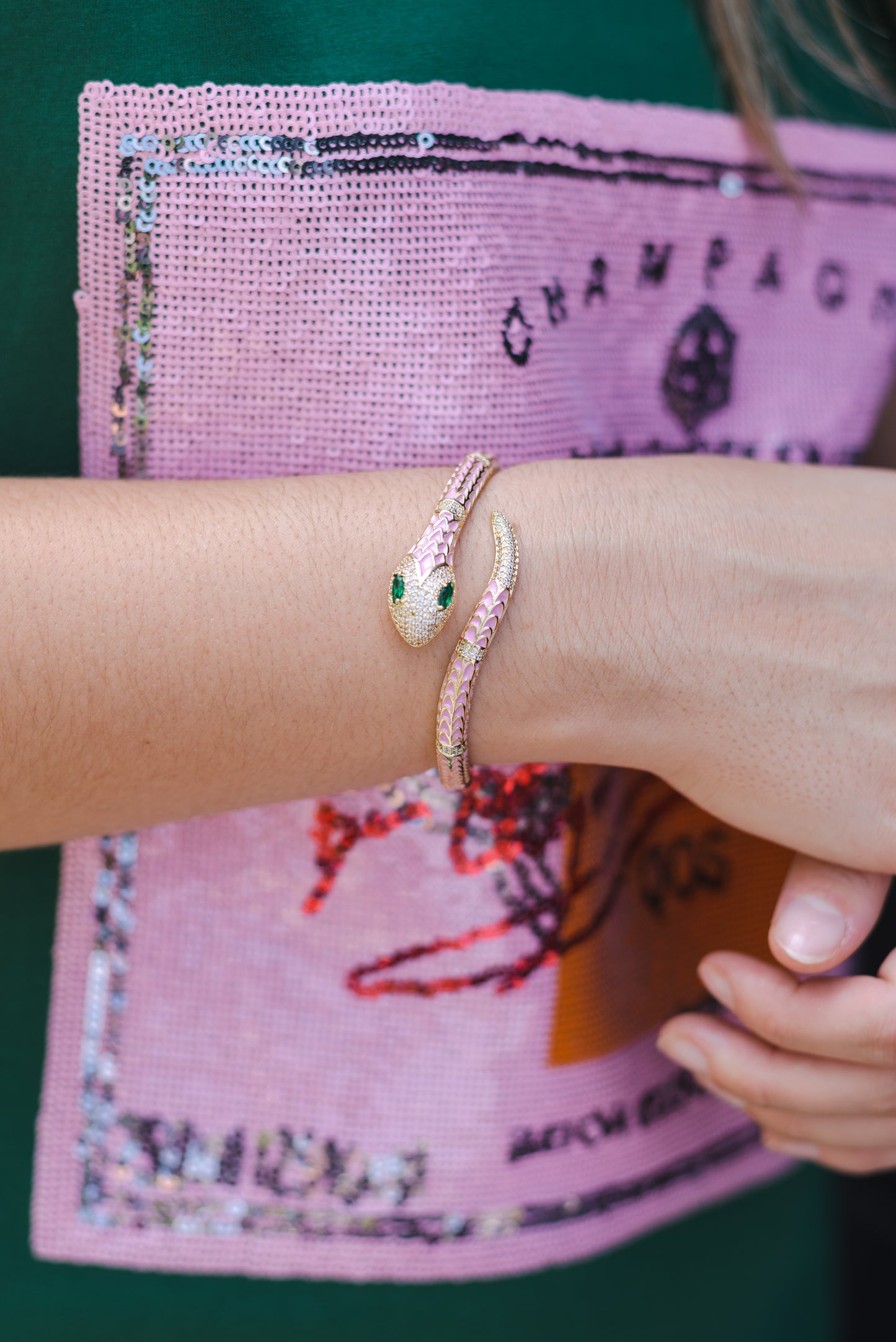 Strutt Pink Serpent Bangle