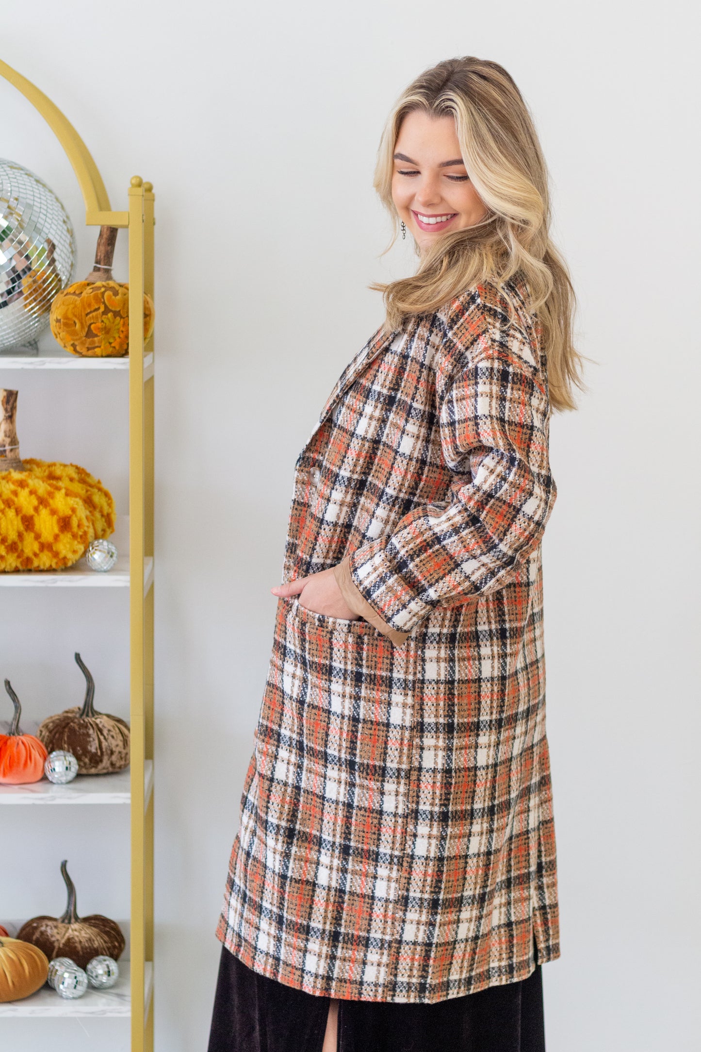 Cozy Co. Palmer Plaid Long Jacket