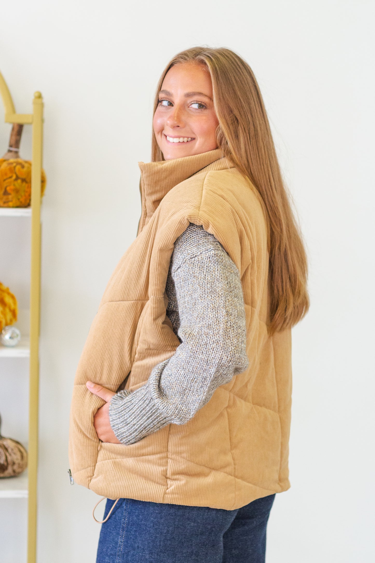 Corduroy Puffer Vest