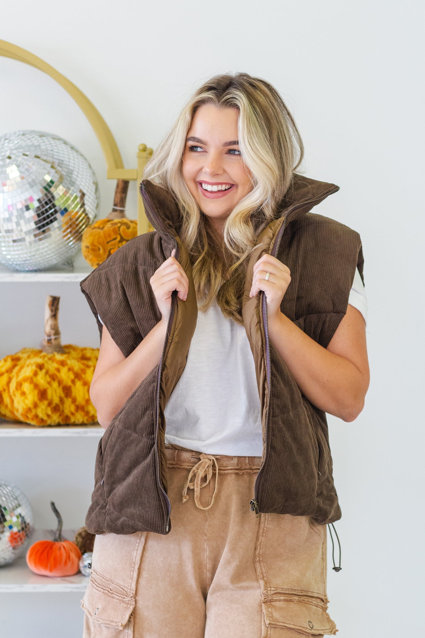 Corduroy Puffer Vest