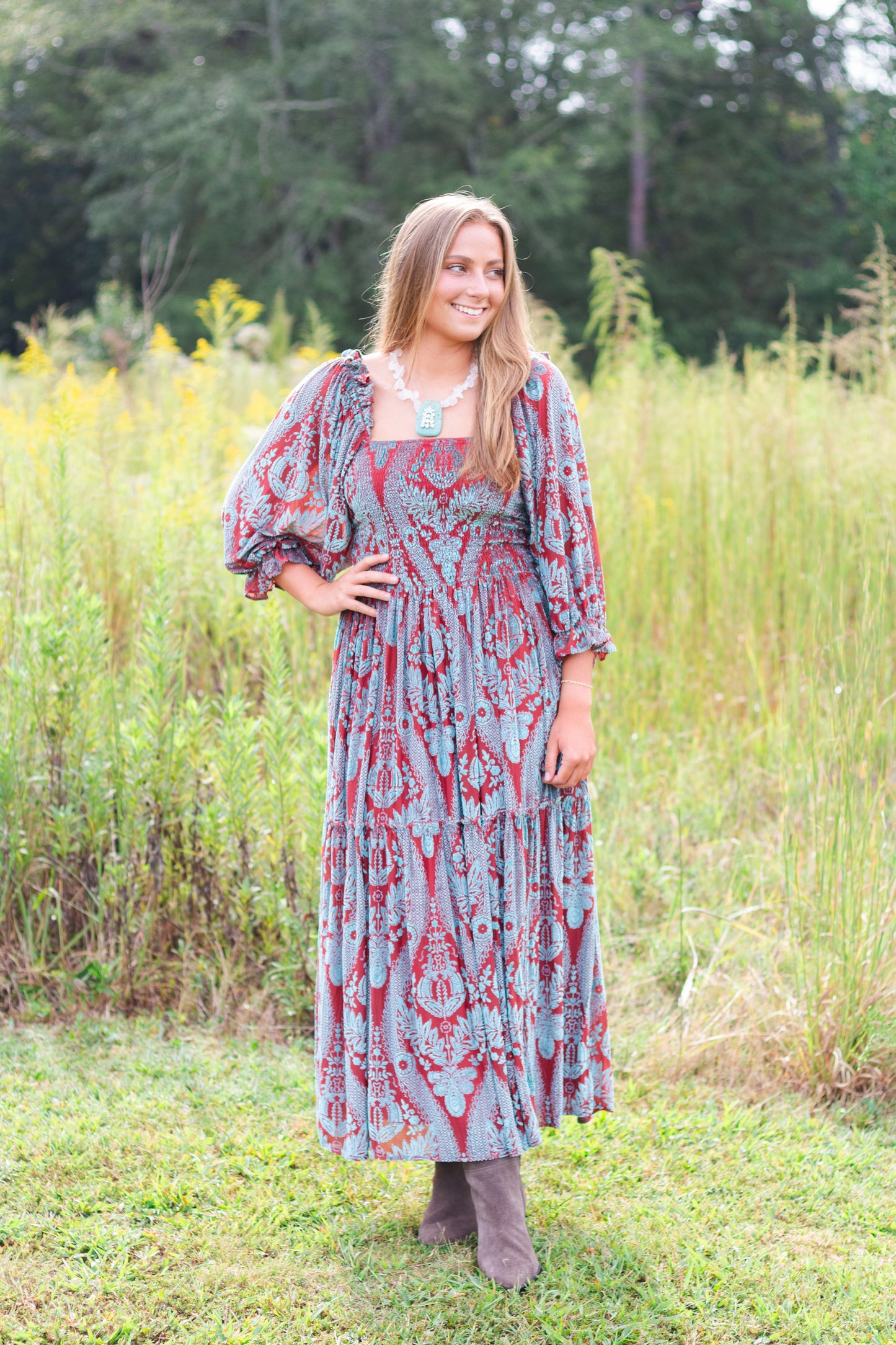 Fate Freda Burnout Midi Dress
