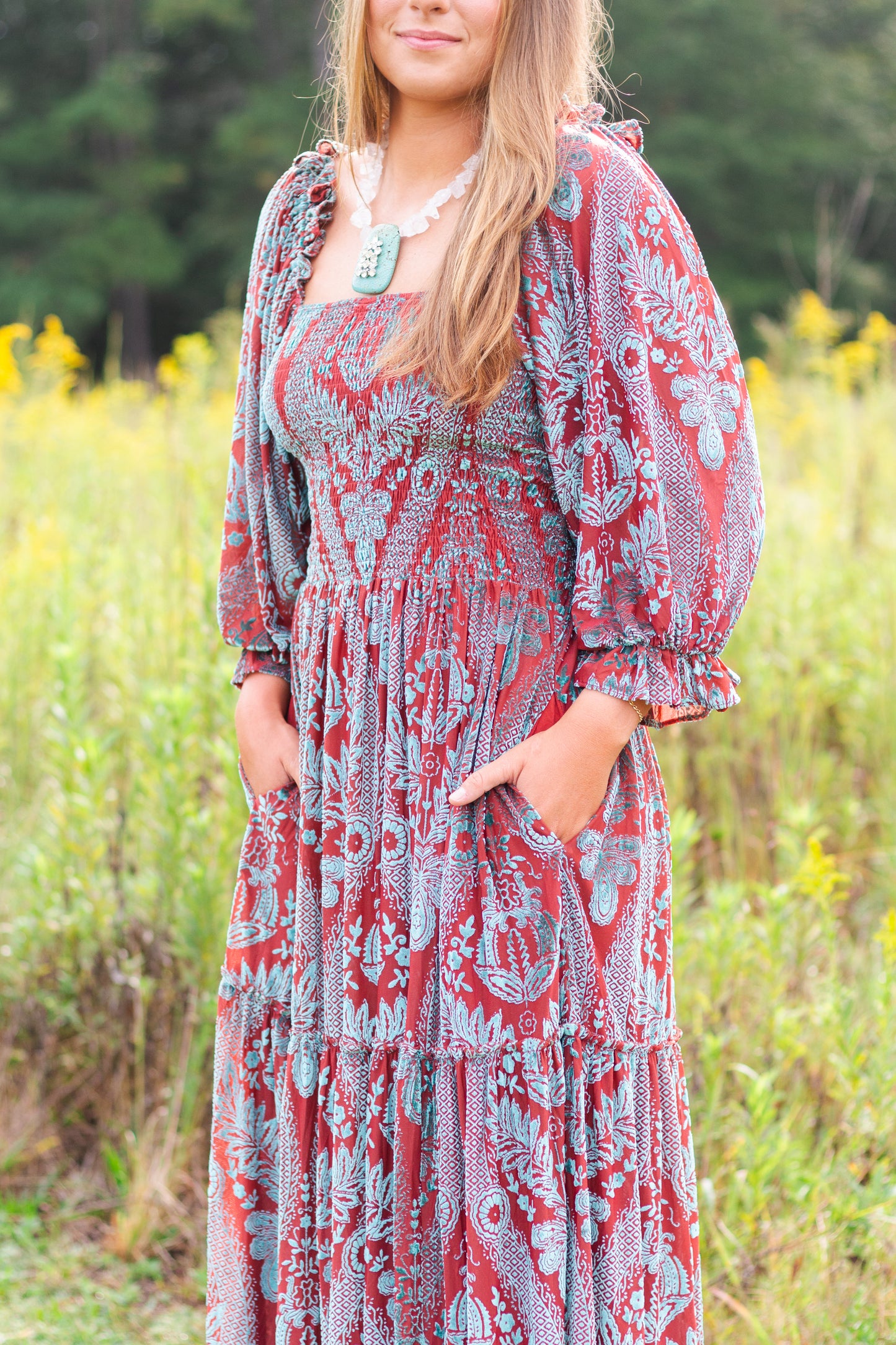 Fate Freda Burnout Midi Dress