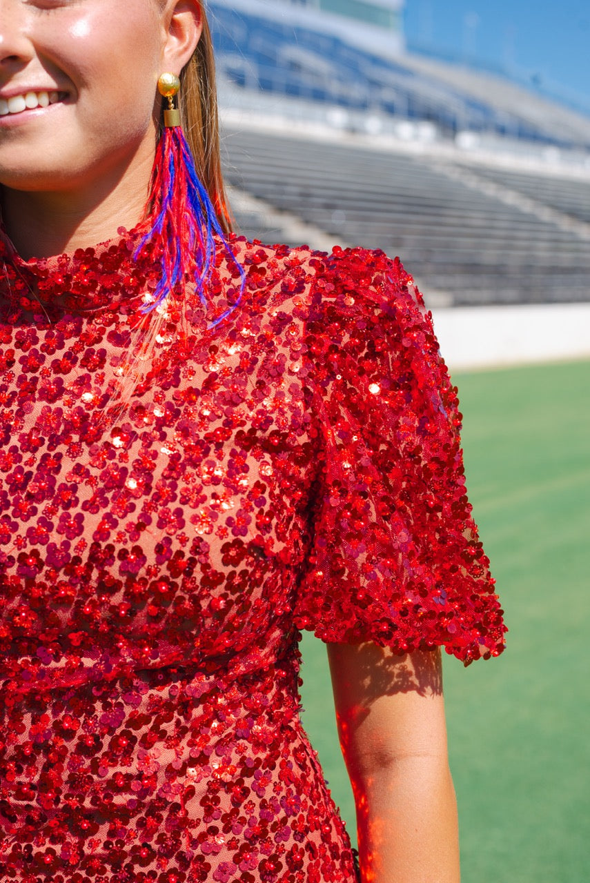 Queen of Sparkles Red Sequin Dress