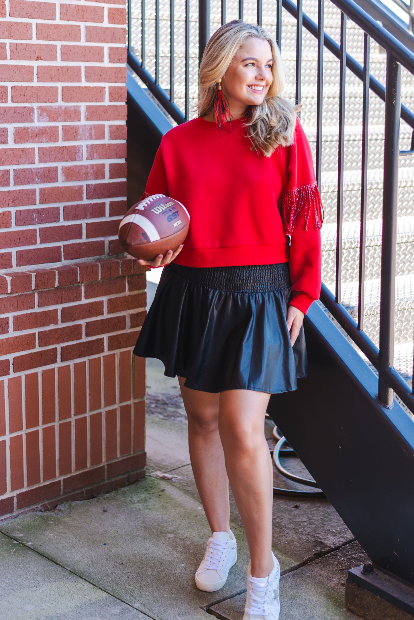 Bella Black Leather Skirt