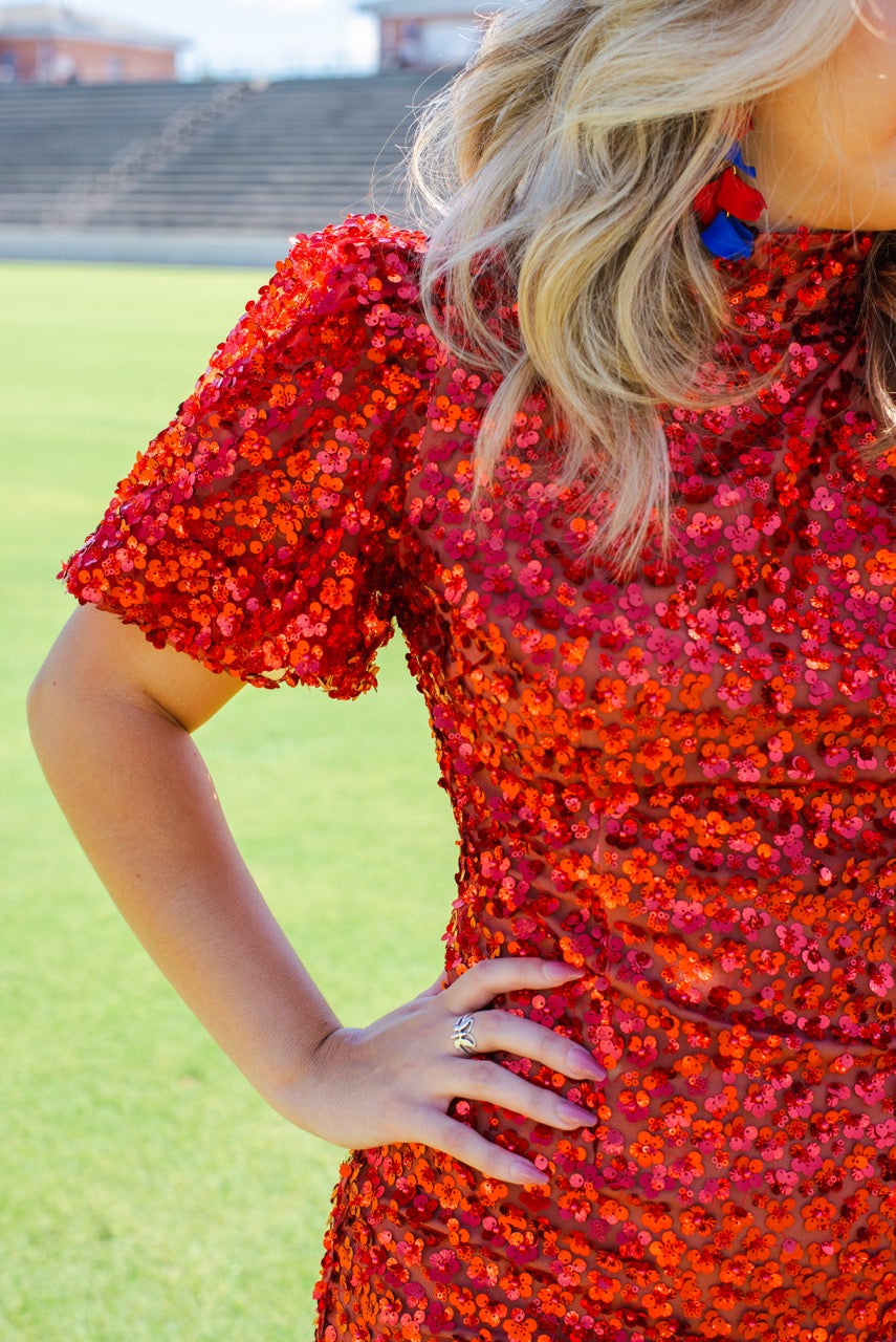 Queen of Sparkles Red Sequin Dress