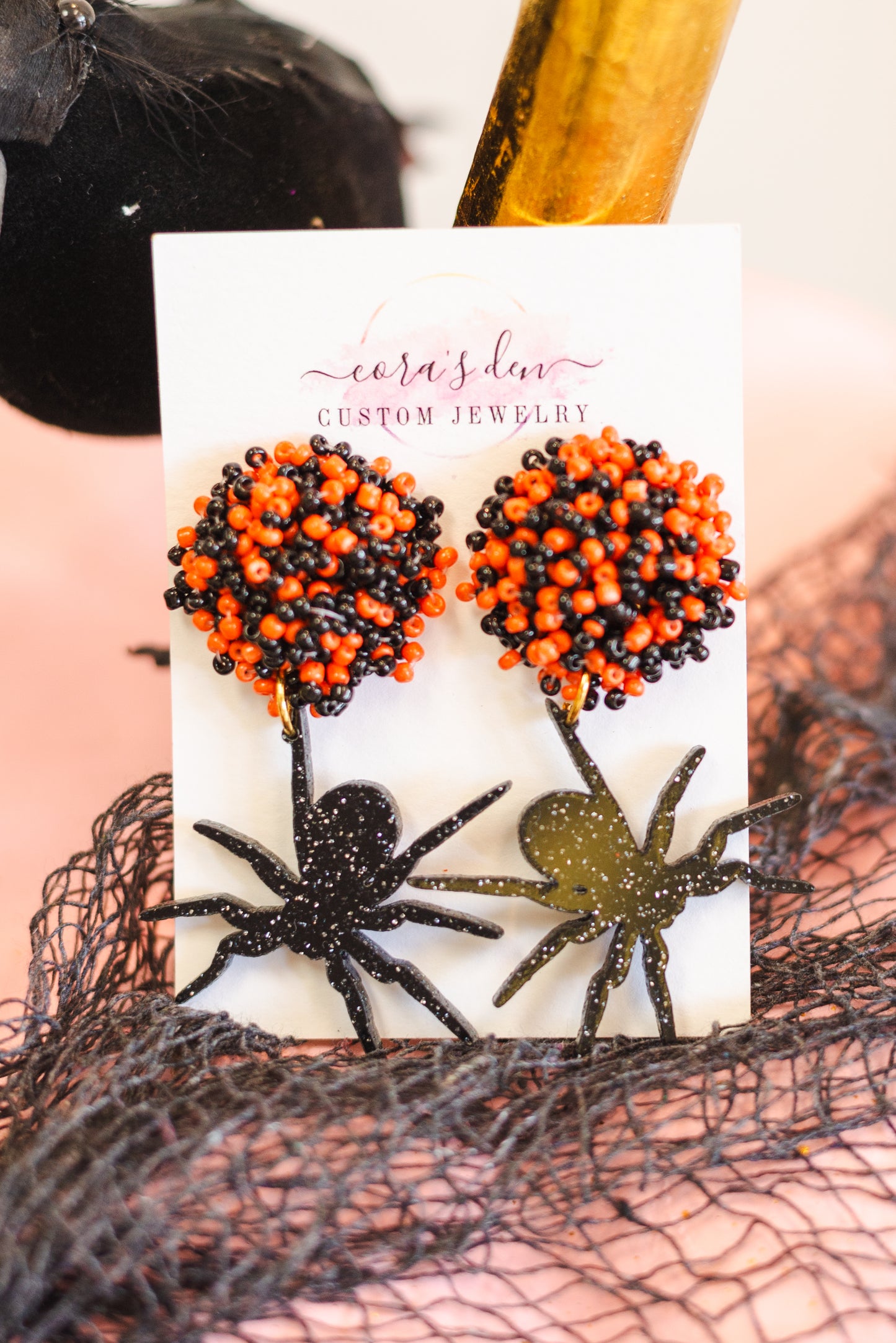 Spooky Spider Halloween Earrings