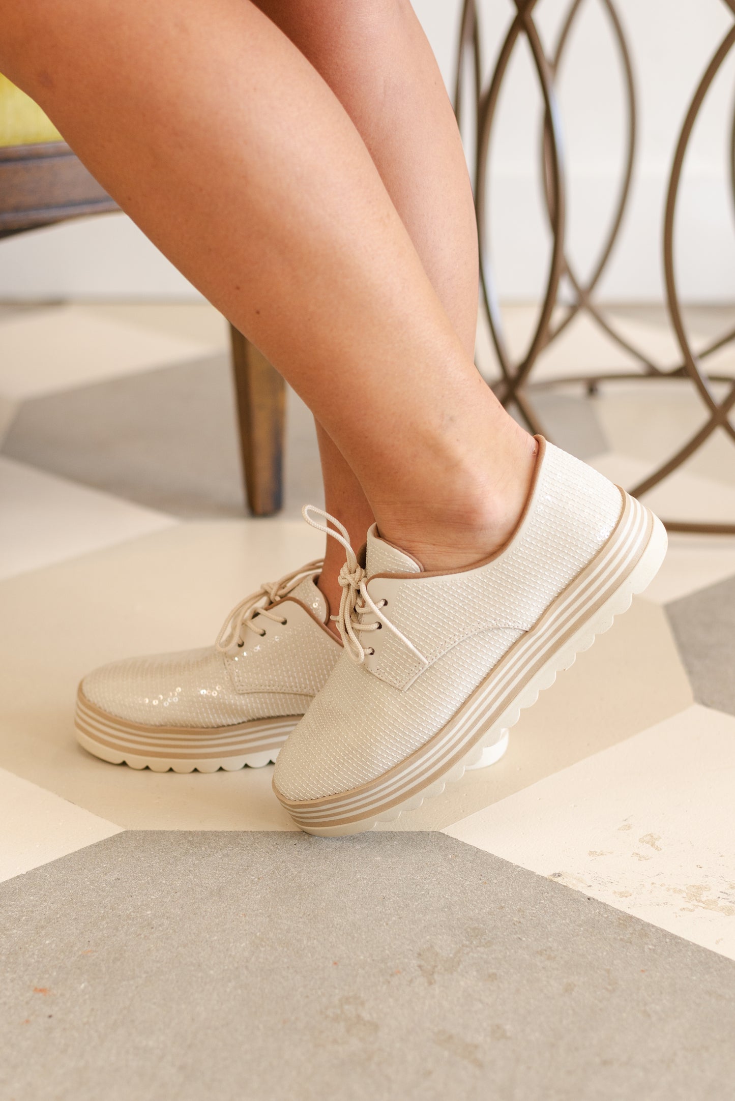 Love Rio Celine Sequins Sneakers - Off White