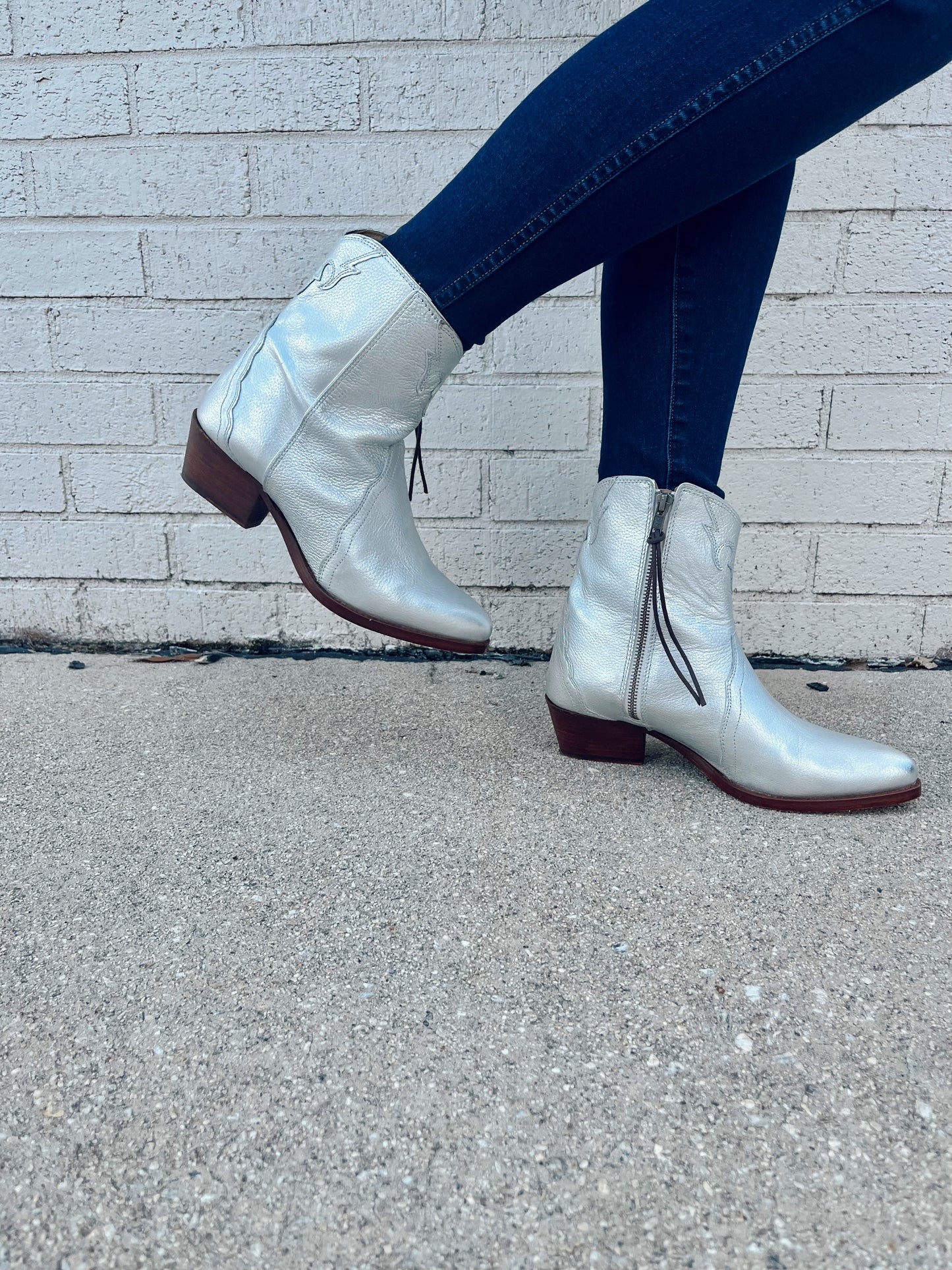 Free People New Frontier Silver Boots