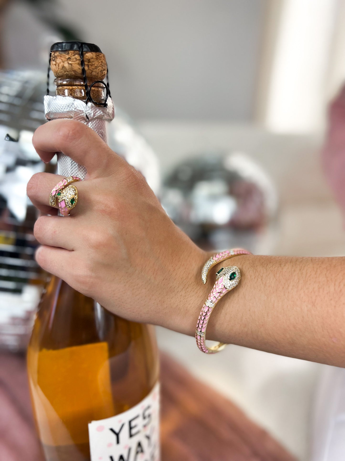 Strutt Pink Serpent Bangle